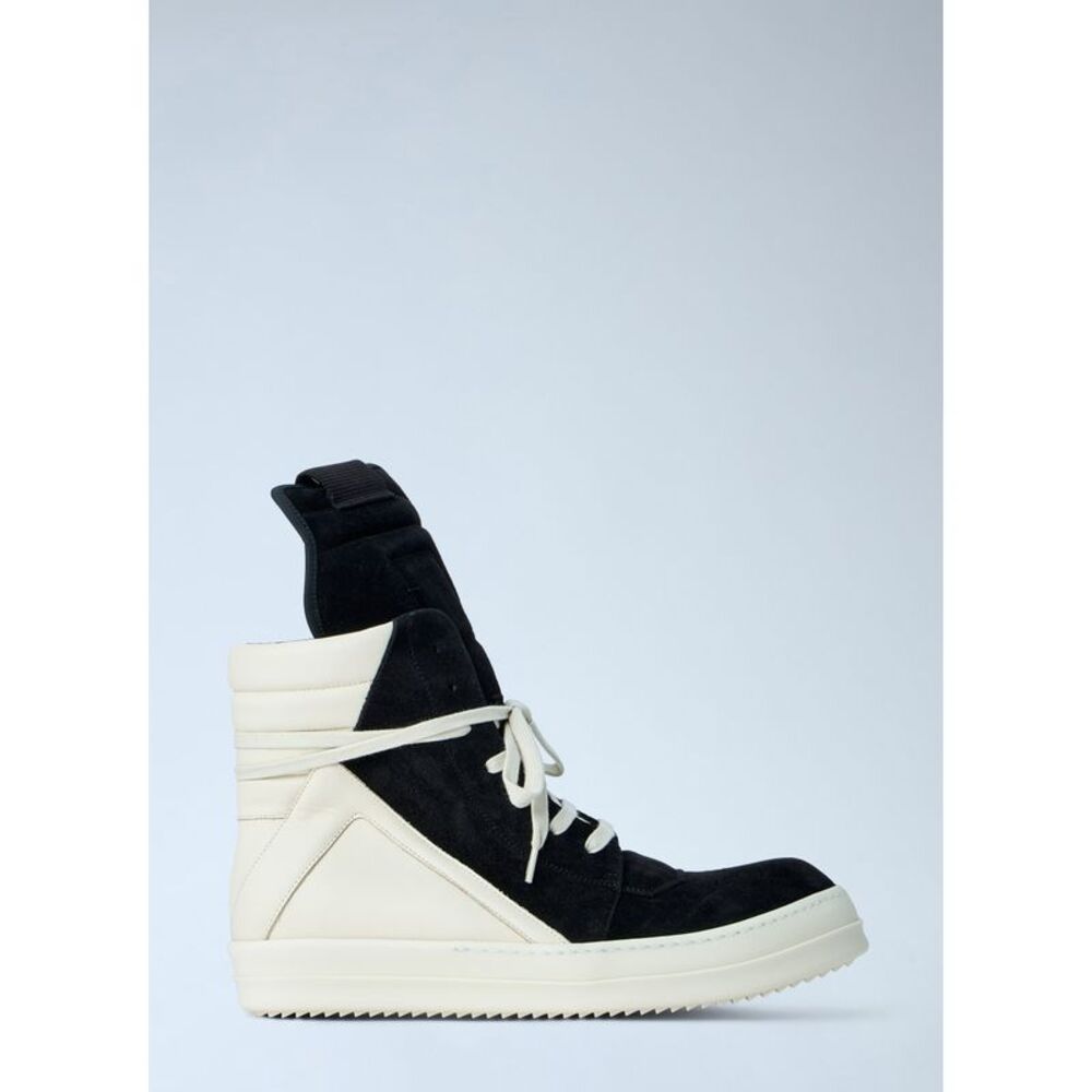 Rick Owens Men High-Top Suede Geobasket Sneakers